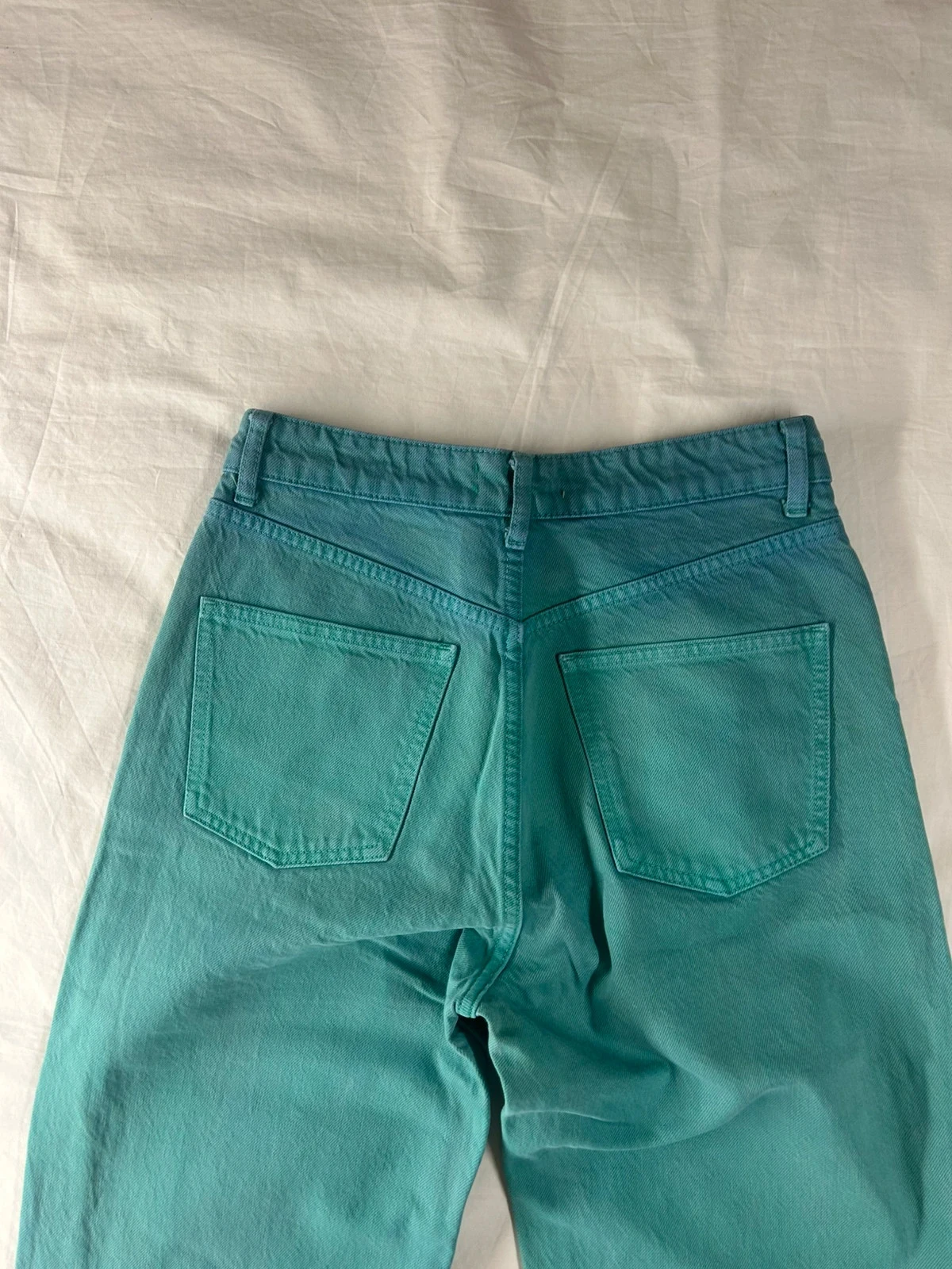 Zara blue green flared wide leg jeans size 38 vintage – photo 14